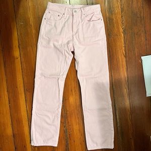 JCREW Pink Slouchy Straight Jeans